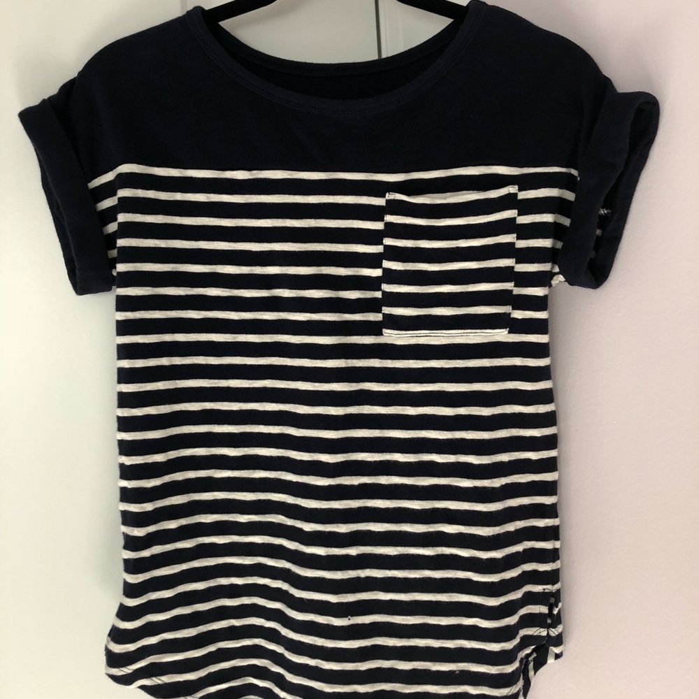 Navy and White Striped Tee